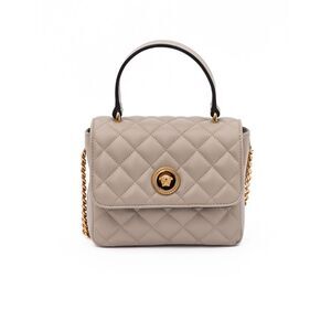 Versace Taupe Quilted Leather Women's Handbag